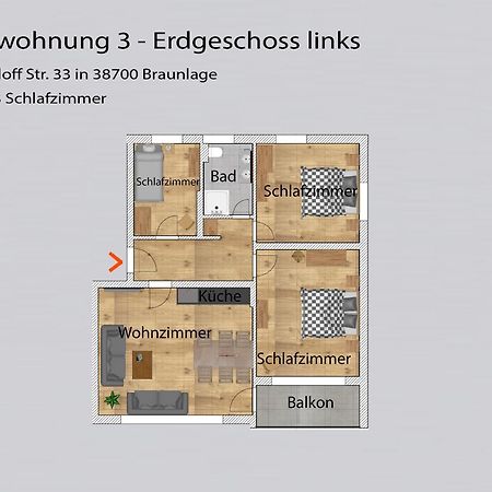 Auszeit-Im-Harz Haus 3 Wohnung 3 Браунлаге Экстерьер фото